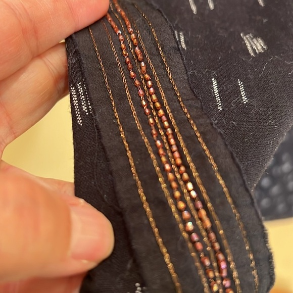 ANTHROPOLOGIE Ikat High Rise Beaded Beach Pants size S - Picture 3 of 9